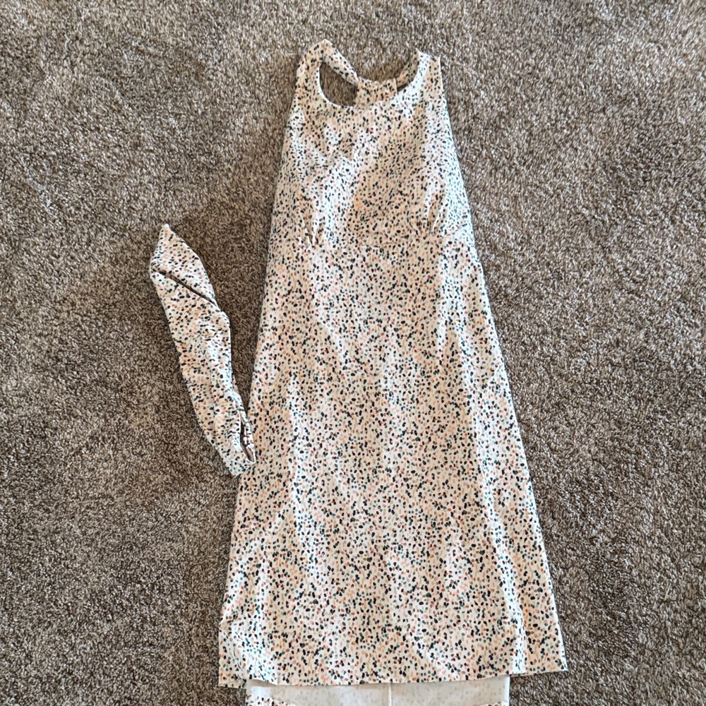 Prana Sleeveless Shift Dress with Multicolor Speckle Print - Ivory Base